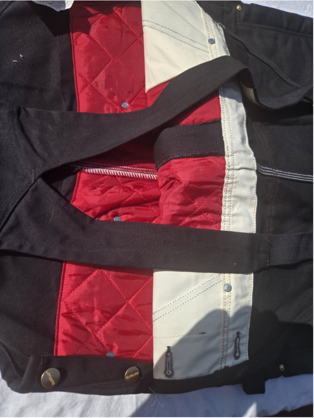 Carhartt R41 BLK Quilt Lined Duck Bib Overalls Black 40x34 DANA #002 - Picture 6 of 10